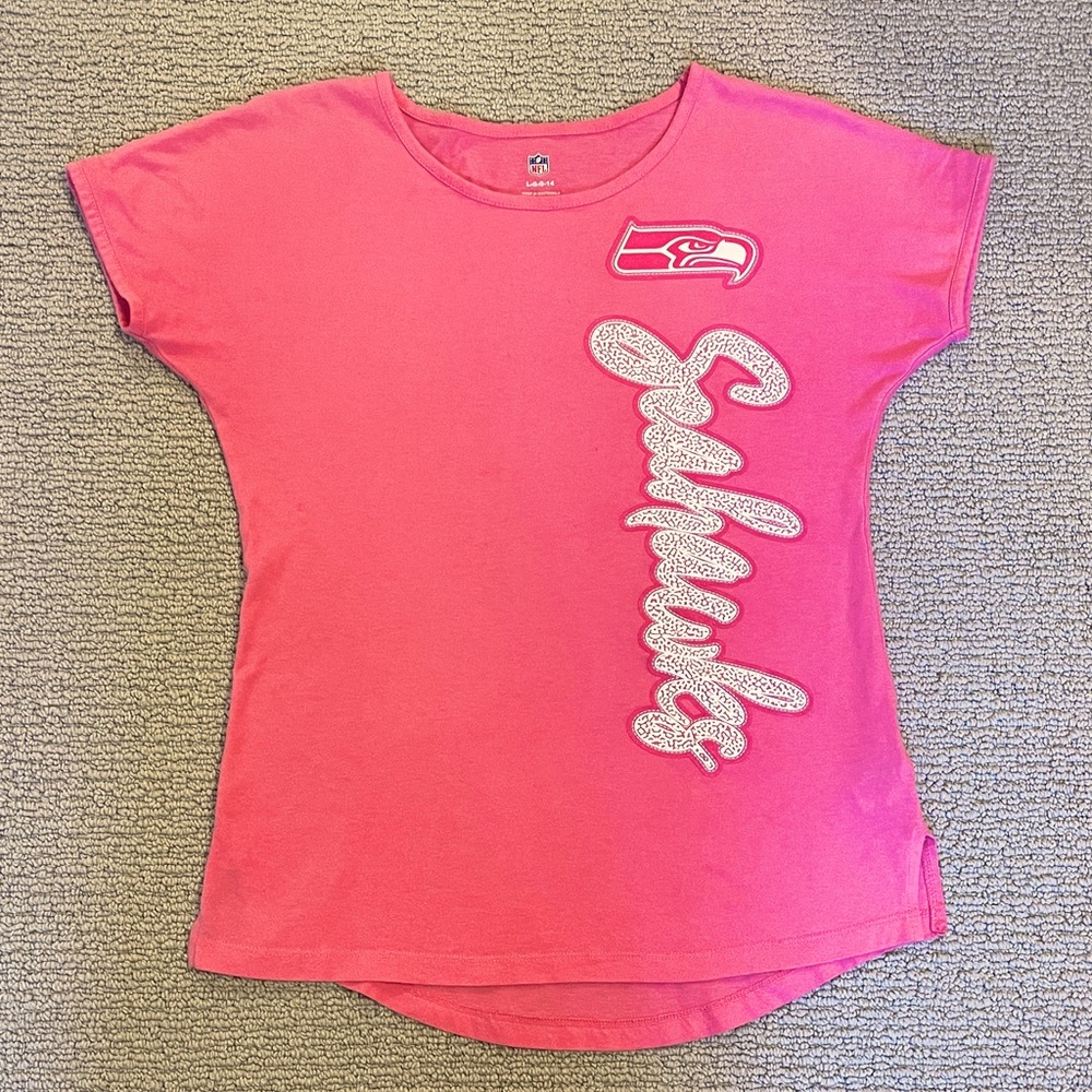 NFL Girls Youth size 14 (M-L) Pink Seattle Seahawks Tee like new